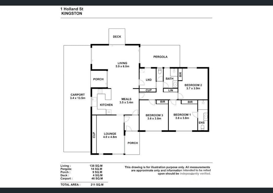 1 Holland Street, Kingston Se, SA, 5275 - Floorplan 1