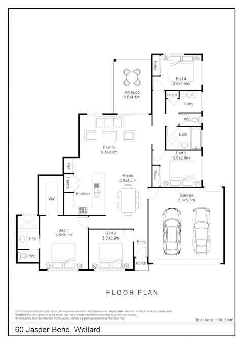 60 Jasper Bend, Wellard, WA, 6170 - Floorplan 1