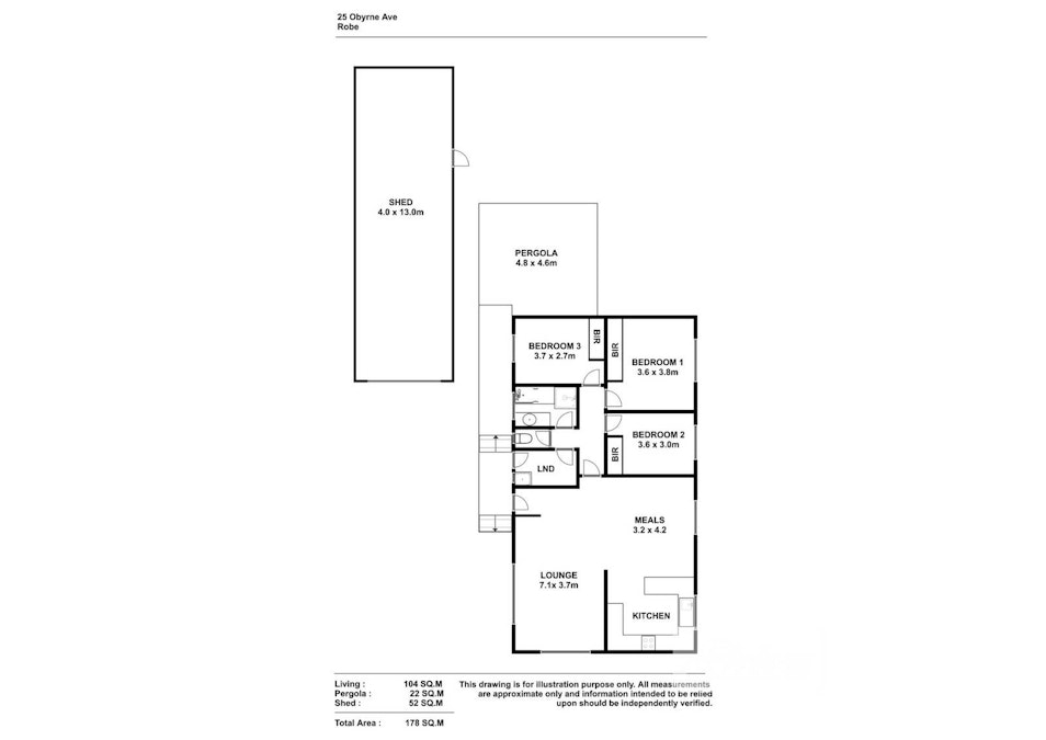 25 O'byrne Avenue, Robe, SA, 5276 - Floorplan 1