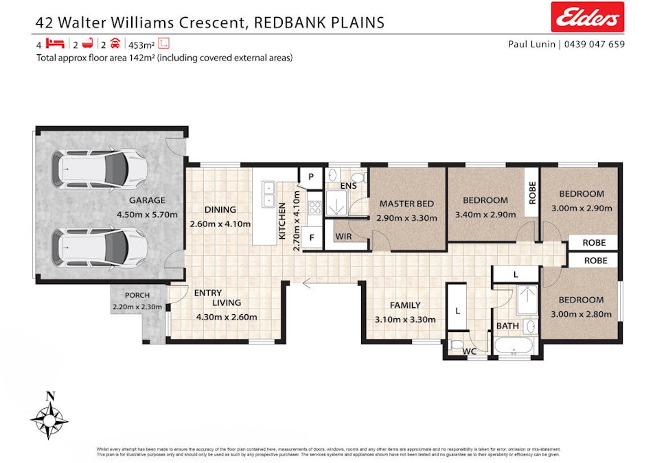 42 Walter Williams Crescent, Redbank Plains, QLD, 4301 - Floorplan 1