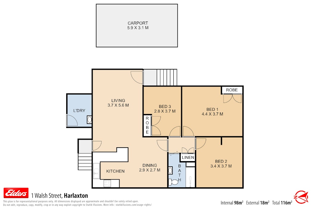 1 Walsh Street, Harlaxton, QLD, 4350 - Floorplan 1