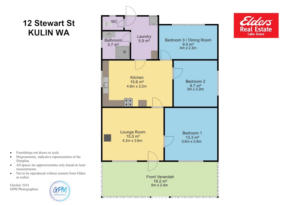 12 Stewart Street, Kulin, WA, 6365 - Floorplan 1