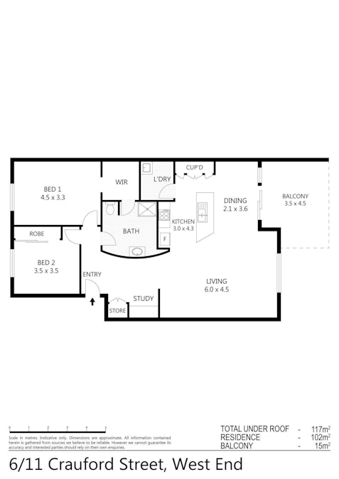 6/11 Crauford Street, West End, QLD, 4810 - Floorplan 1