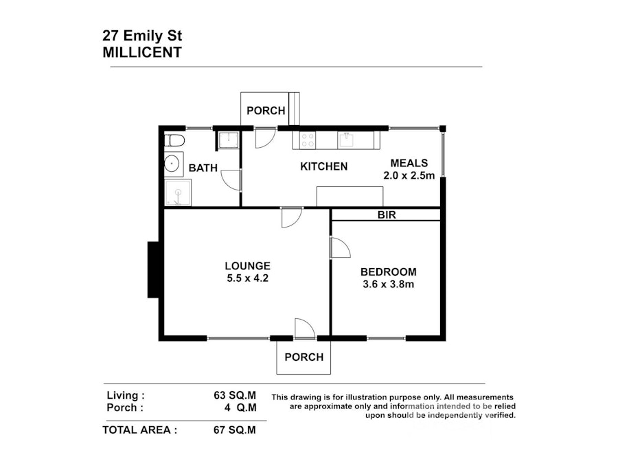 27 Emily Street, Millicent, SA, 5280 - Floorplan 1