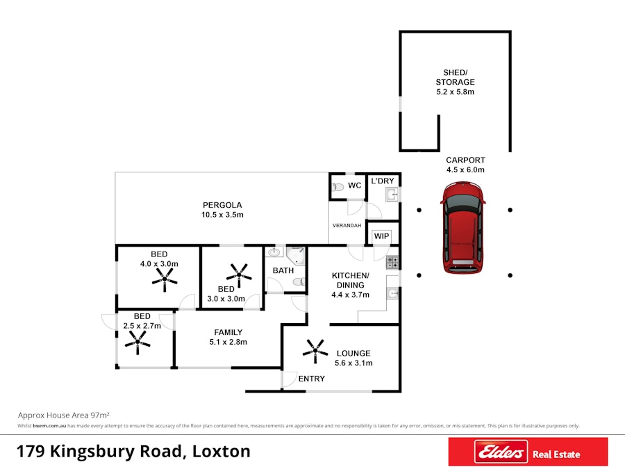 179 Kingsbury Road, Loxton, SA, 5333 - Floorplan 1