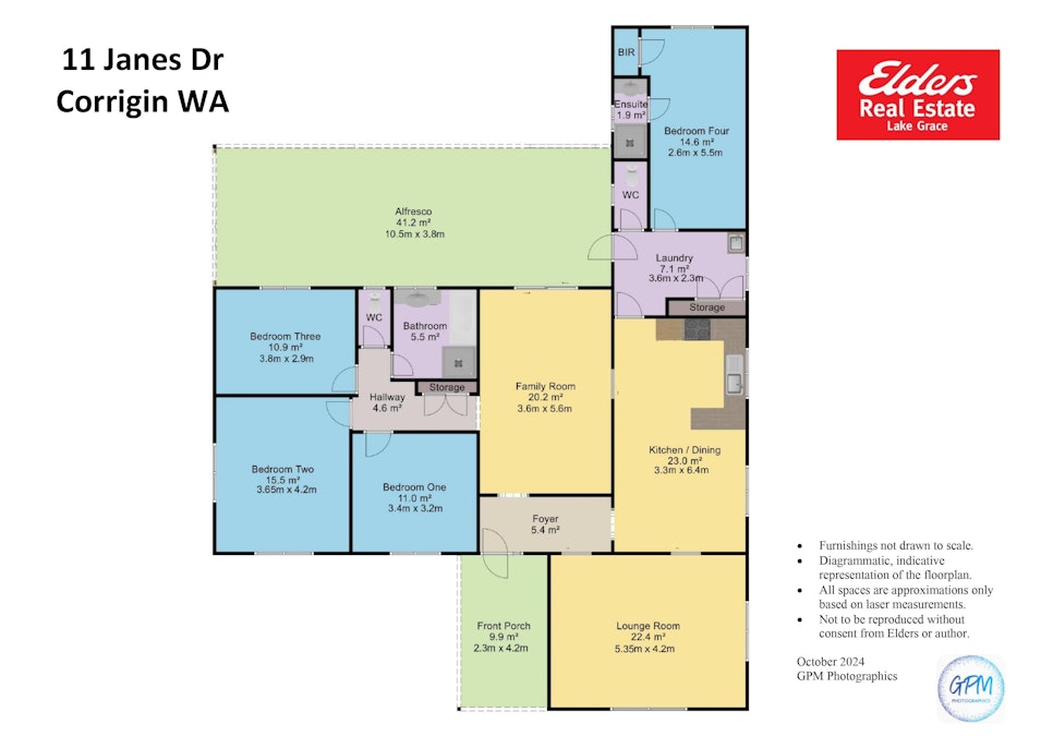 11 Janes Drive, Corrigin, WA, 6375 - Floorplan 1