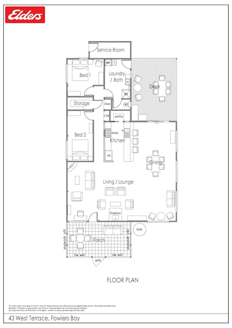 43 West Terrace, Fowlers Bay, SA, 5690 - Floorplan 1