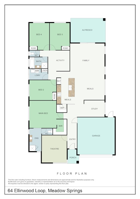 64 Ellinwood Loop, Meadow Springs, WA, 6210 - Floorplan 1