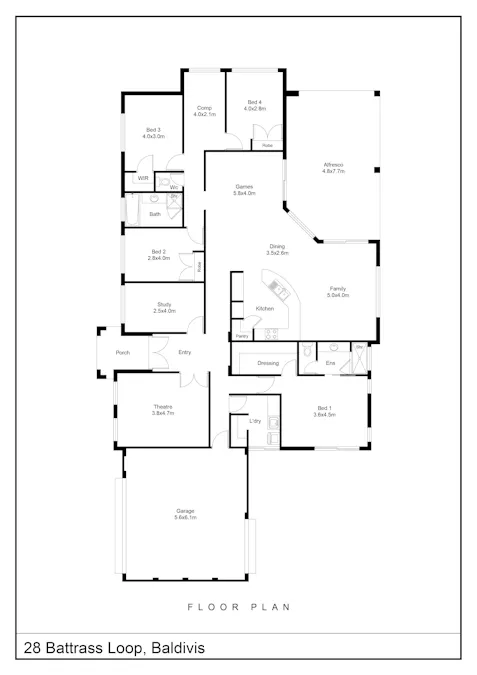 28 Battrass Loop, Baldivis, WA, 6171 - Floorplan 1