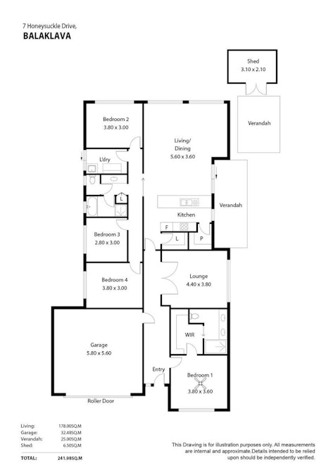 7 Honeysuckle Drive, Balaklava, SA, 5461 - Floorplan 1