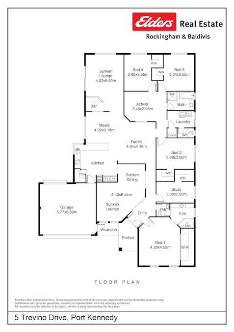 5 Trevino Drive, Port Kennedy, WA, 6172 - Floorplan 1