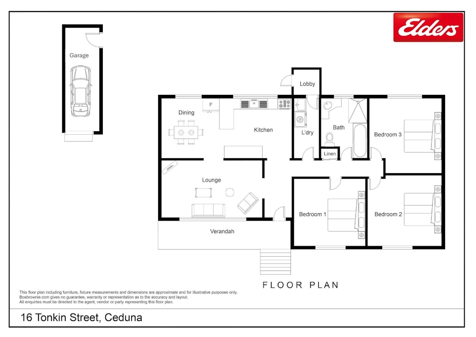 16 Tonkin Street, Ceduna, SA, 5690 - Floorplan 1