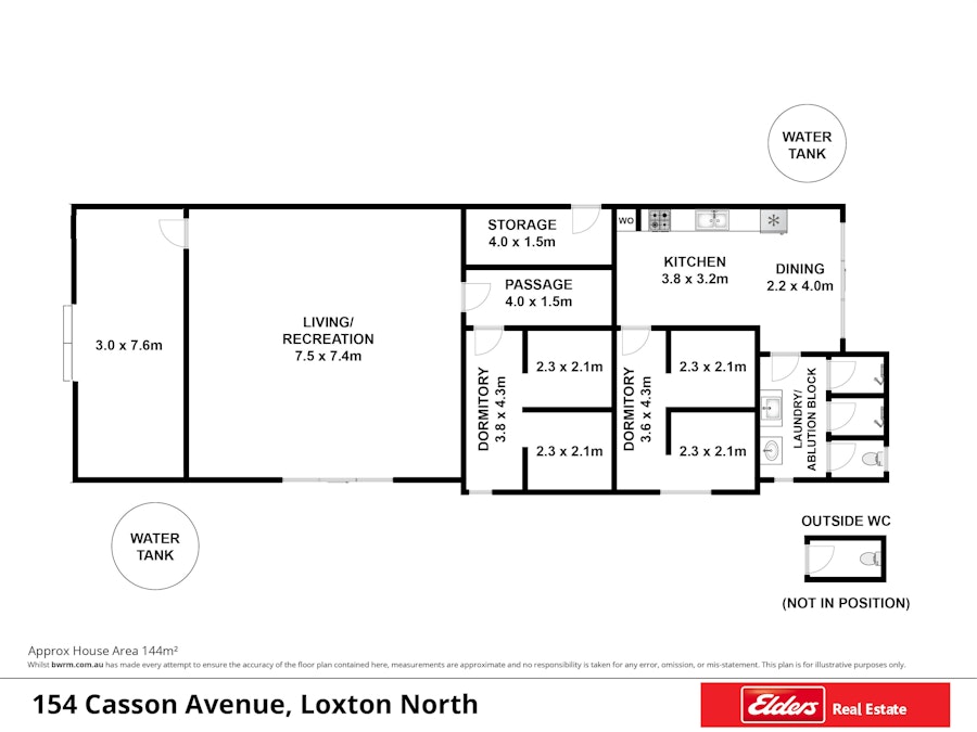 154 Casson Avenue, Loxton, SA, 5333 - Floorplan 1