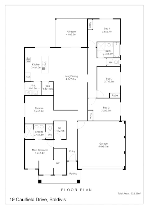 19 Caulfield Drive, Baldivis, WA, 6171 - Floorplan 1