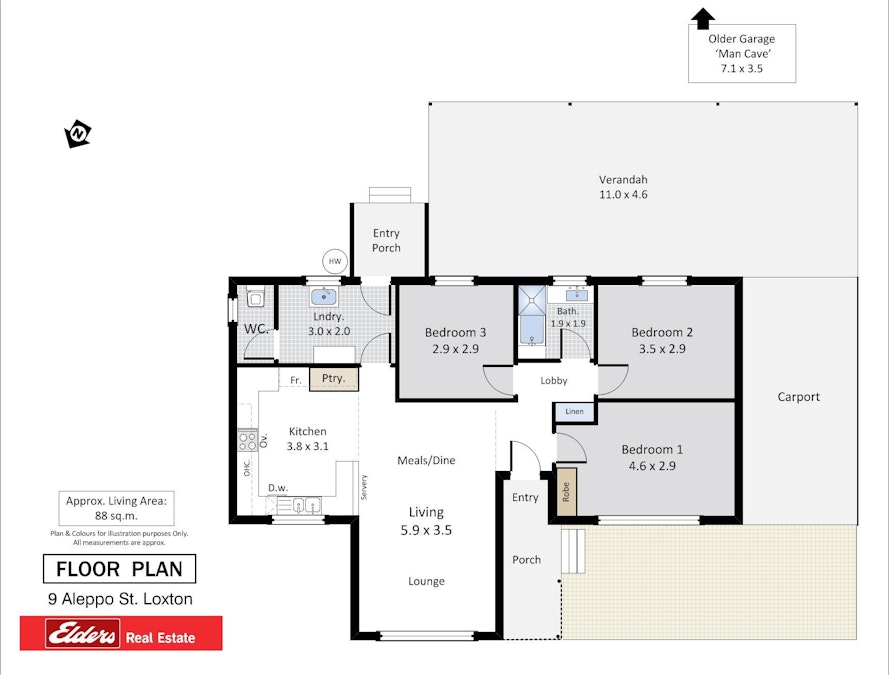 9 Aleppo Street, Loxton, SA, 5333 - Floorplan 1