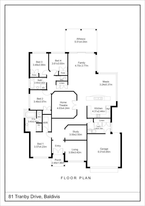 81 Tranby Drive, Baldivis, WA, 6171 - Floorplan 1