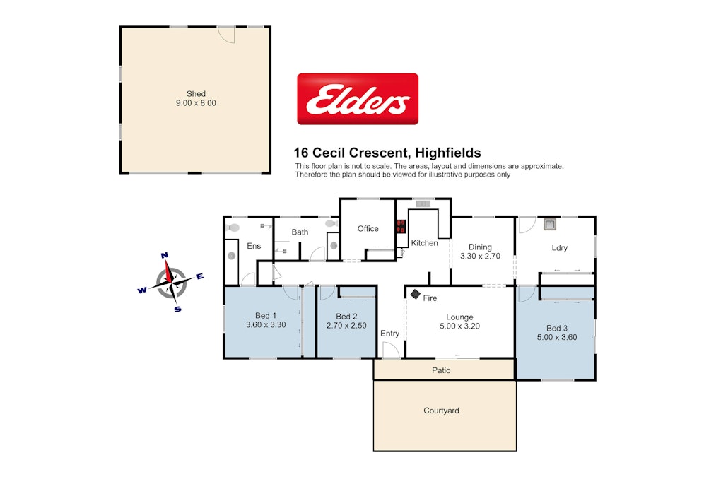 16 Cecil Crescent, Highfields, QLD, 4352 - Floorplan 1