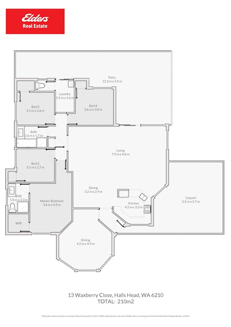 13 Waxberry Close, Halls Head, WA, 6210 - Floorplan 1