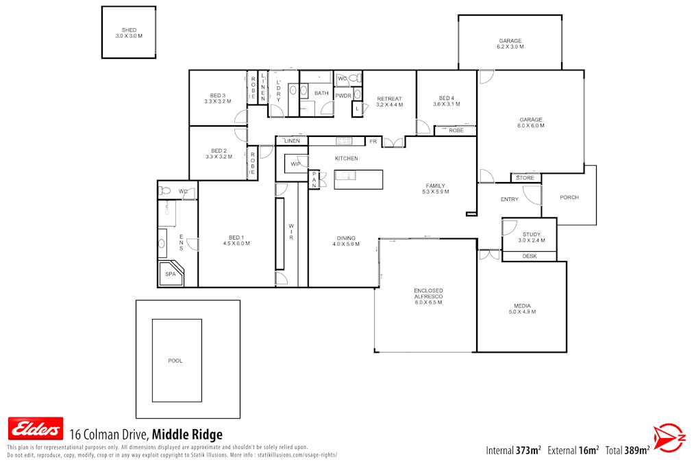 16 Colman Drive, Middle Ridge, QLD, 4350 - Floorplan 1