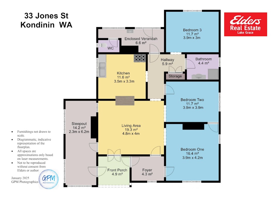 33 Jones Street, Kondinin, WA, 6367 - Floorplan 1