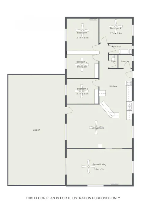 13 Fourth Avenue, Naracoorte, SA, 5271 - Floorplan 1