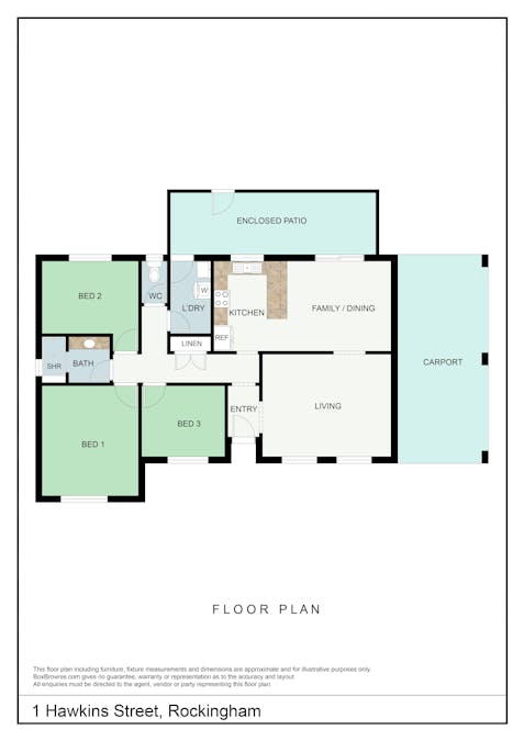 1 Hawkins Street, Rockingham, WA, 6168 - Floorplan 1