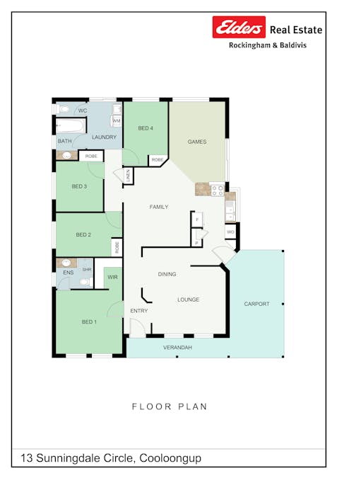 13 Sunningdale Circle, Cooloongup, WA, 6168 - Floorplan 1