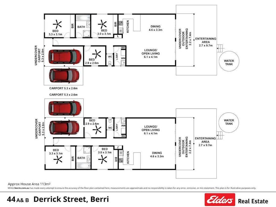 44a & 44b Derrick Street, Berri, SA, 5343 - Floorplan 1