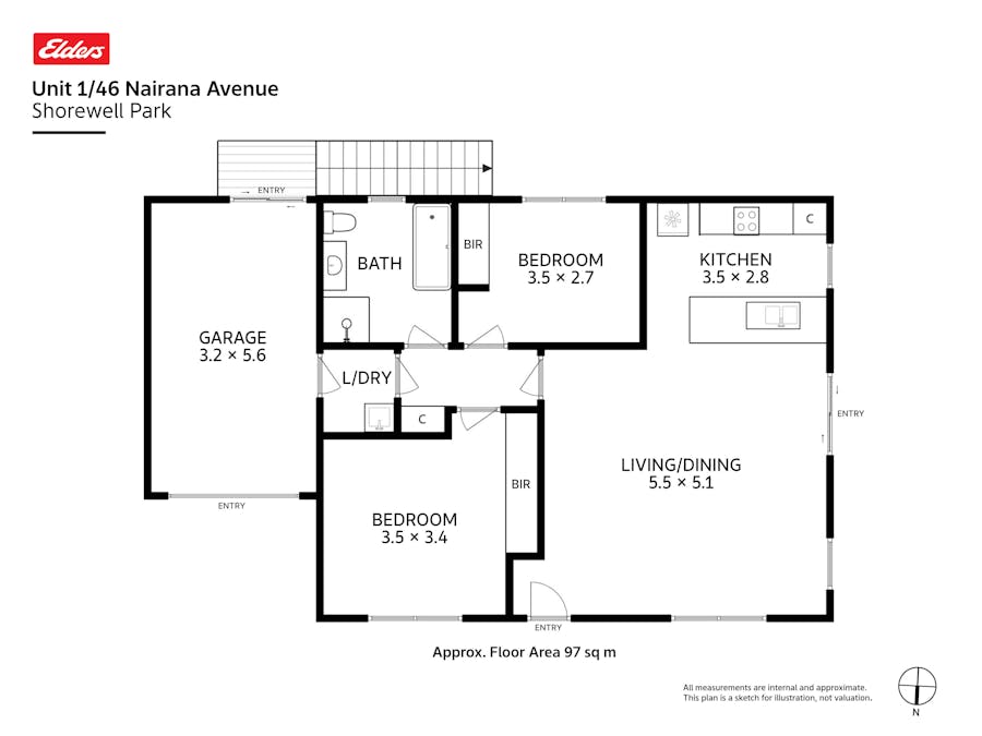 1/46 Nairana Avenue, Shorewell Park, TAS, 7320 - Floorplan 1