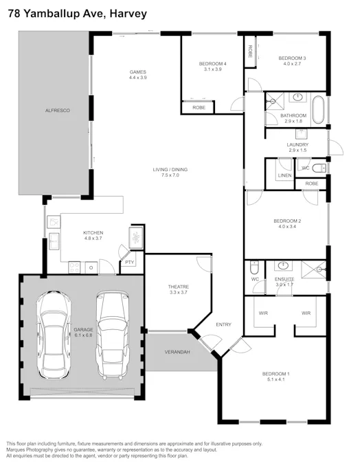 78 Yamballup Avenue, Harvey, WA, 6220 - Floorplan 1