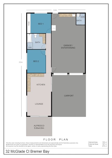 32 McGlade Close, Bremer Bay, WA, 6338 - Floorplan 1