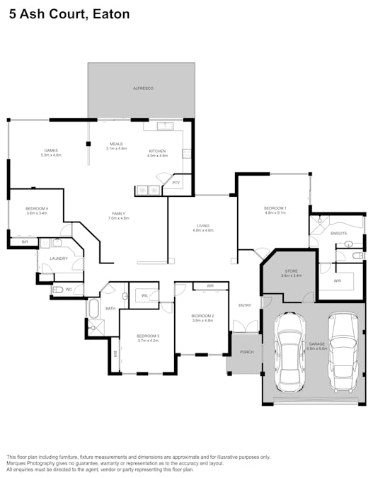 5 Ash Court, Eaton, WA, 6232 - Floorplan 1