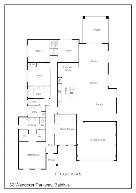32 Wanderer Parkway, Baldivis, WA, 6171 - Floorplan 1