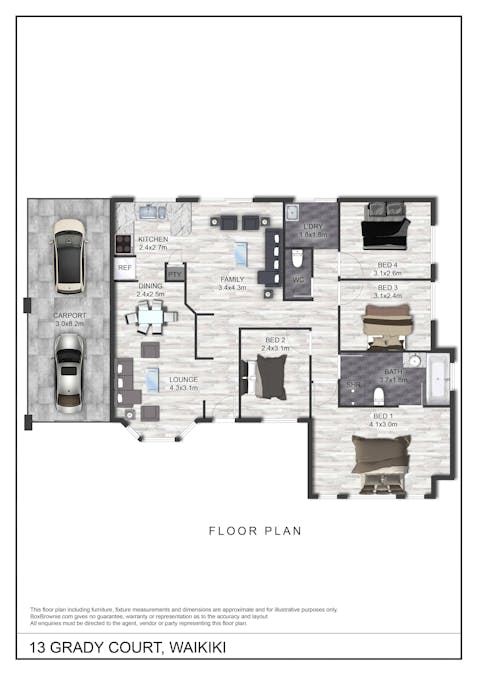 13 Grady Court, Waikiki, WA, 6169 - Floorplan 1