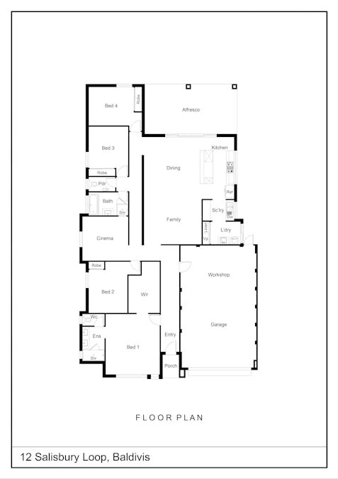 12 Salisbury Loop, Baldivis, WA, 6171 - Floorplan 1
