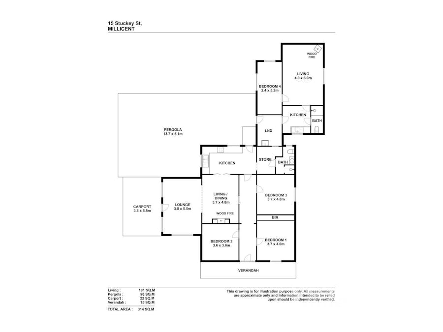 15  Stuckey Street, Millicent, SA, 5280 - Floorplan 1