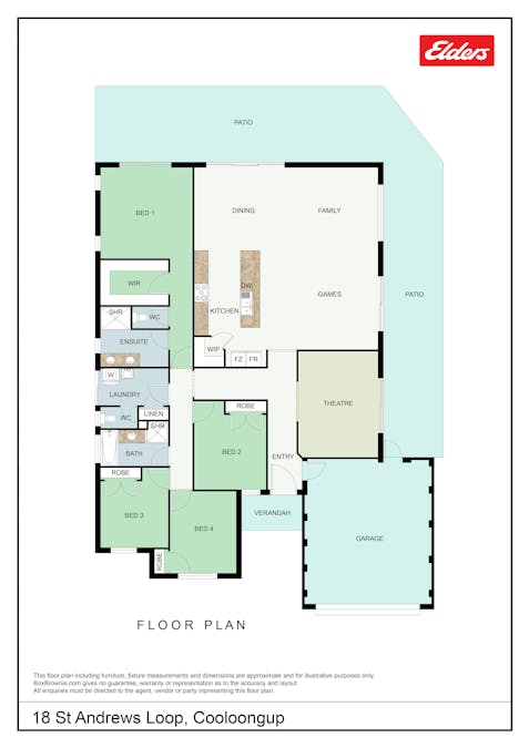 18 St Andrews Loop, Cooloongup, WA, 6168 - Floorplan 1