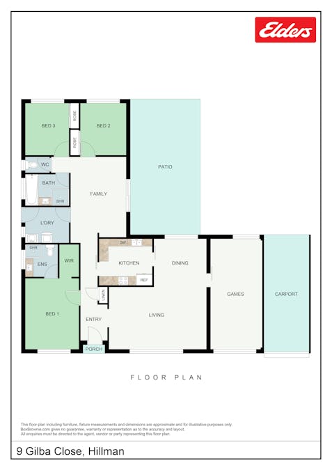 9 Gilba Close, Hillman, WA, 6168 - Floorplan 1