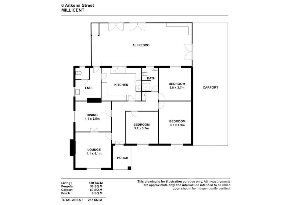 6 Aitken Street, Millicent, SA, 5280 - Floorplan 1