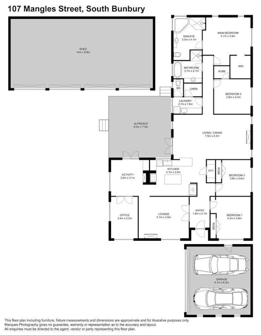 107 Mangles Street, South Bunbury, WA, 6230 - Floorplan 1