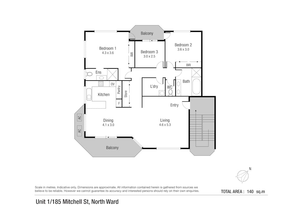 1/185 Mitchell Street, Townsville City, QLD, 4810 - Floorplan 1