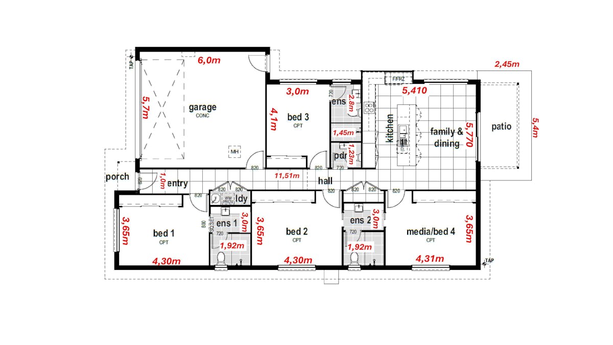 34   Juniper Court, Brassall, QLD, 4305 - Floorplan 1