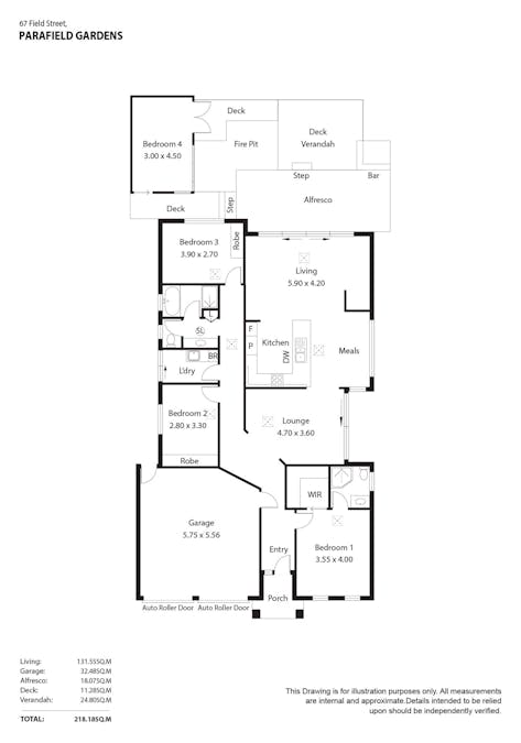67 Field Street, Parafield Gardens, SA, 5107 - Floorplan 1