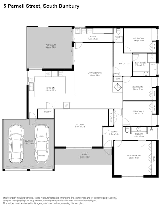 5 Parnell Street, South Bunbury, WA, 6230 - Floorplan 1