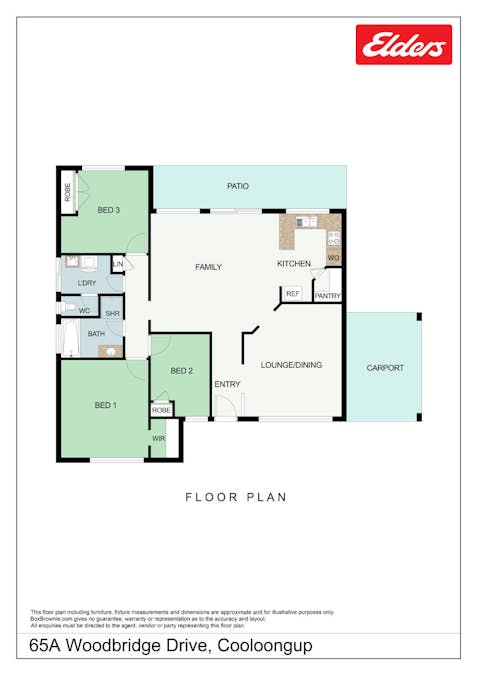 65A Woodbridge Drive, Cooloongup, WA, 6168 - Floorplan 1