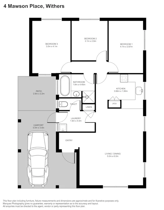 4 Mawson Place, Withers, WA, 6230 - Floorplan 1