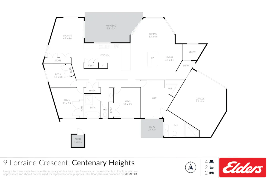 9 Lorraine Crescent, Centenary Heights, QLD, 4350 - Floorplan 1