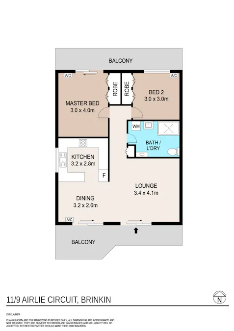 11/9 Airlie Circuit, Brinkin, NT, 0810 - Floorplan 1