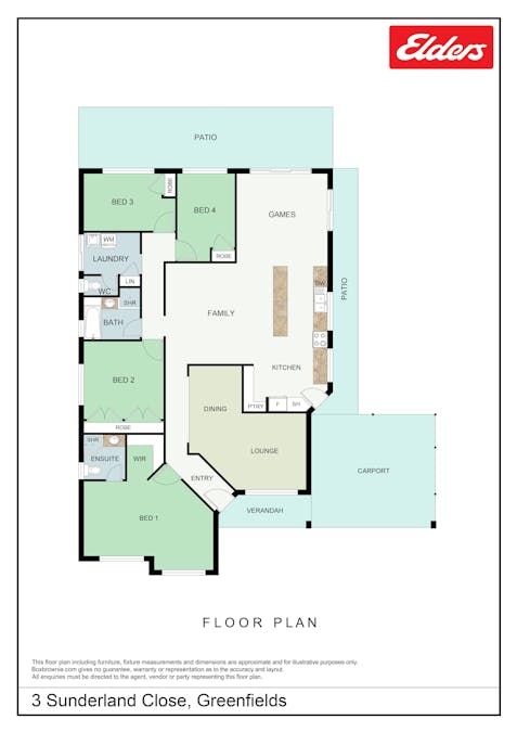 3 Sunderland Close, Greenfields, WA, 6210 - Floorplan 1