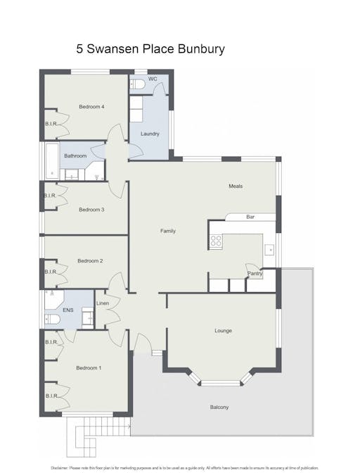 5 Swansen Place, Bunbury, WA, 6230 - Floorplan 1